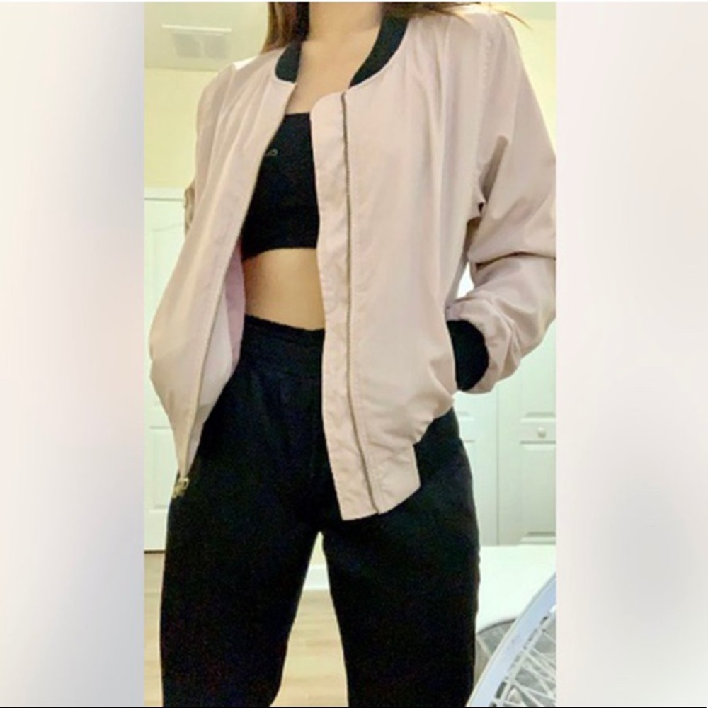 mauve pink bomber jacket